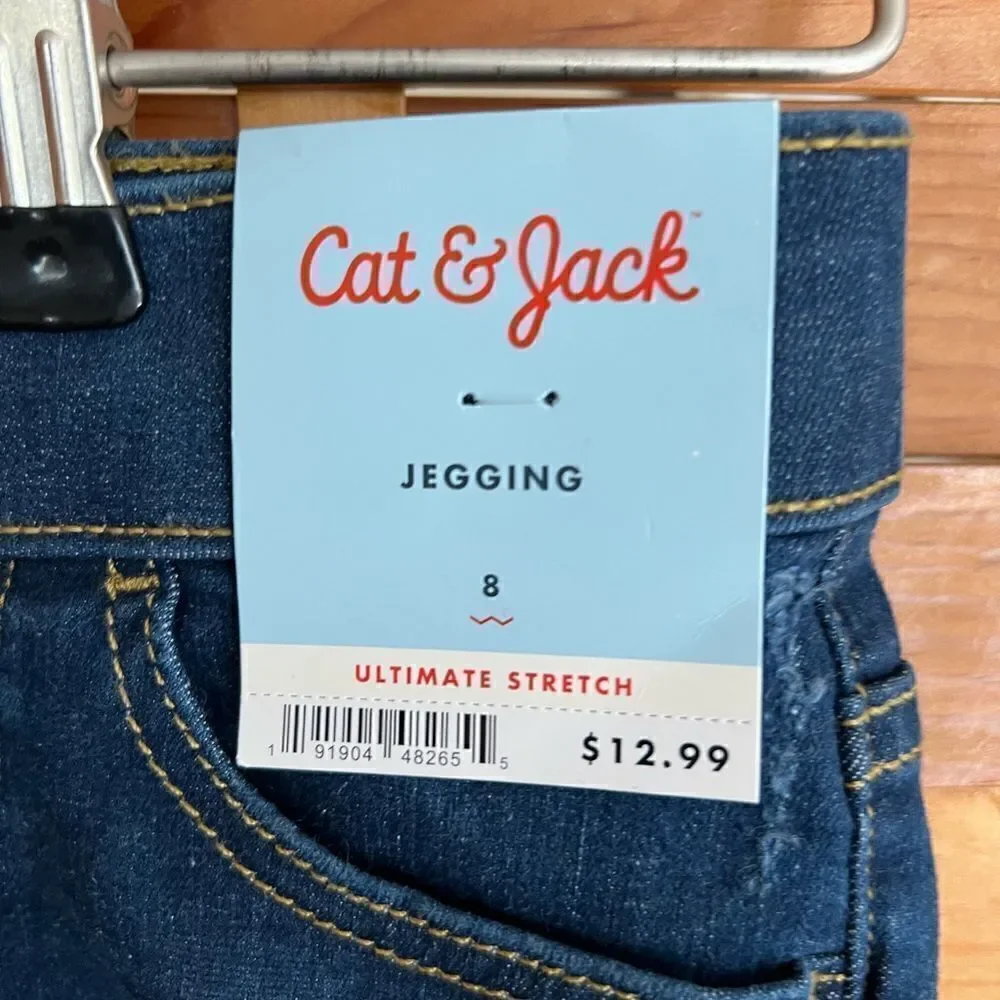 ‎Cat & Jack dark wash jeggings girl’s size 8